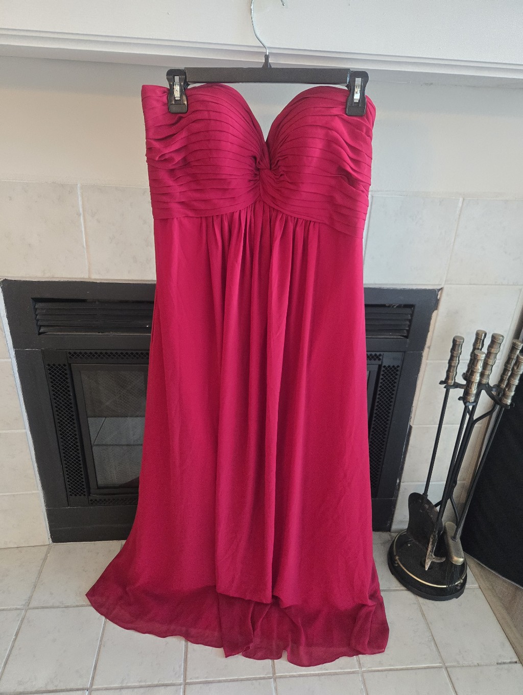 Bill Levkoff Strapless Geranium Evening Gown